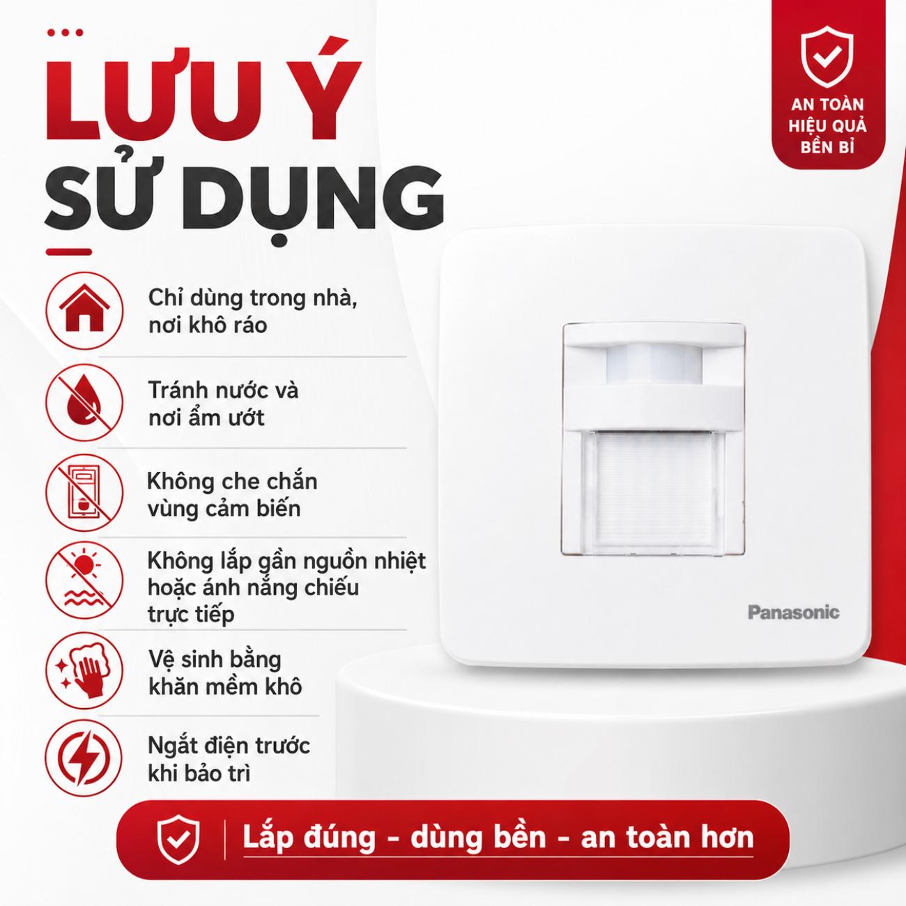 Đèn lối đi Minerva Panasonic PLS WMT707-VN cảm biến hồng ngoại, ánh sáng